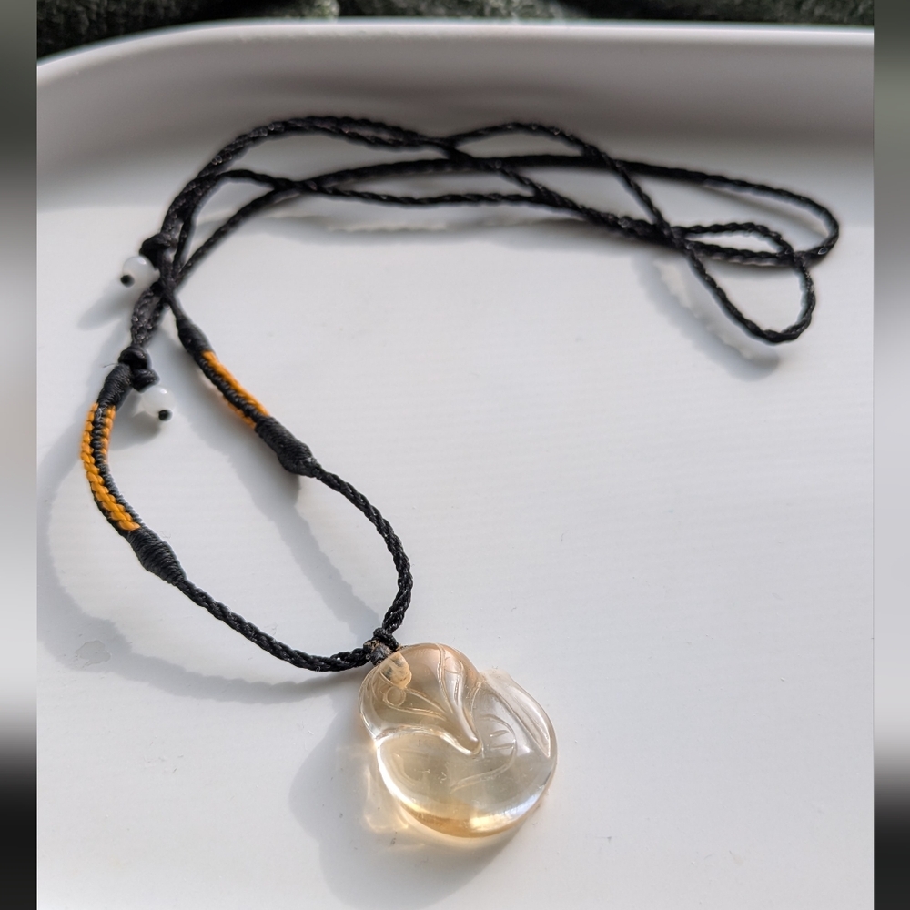 Thread Necklace with Fox Pendant